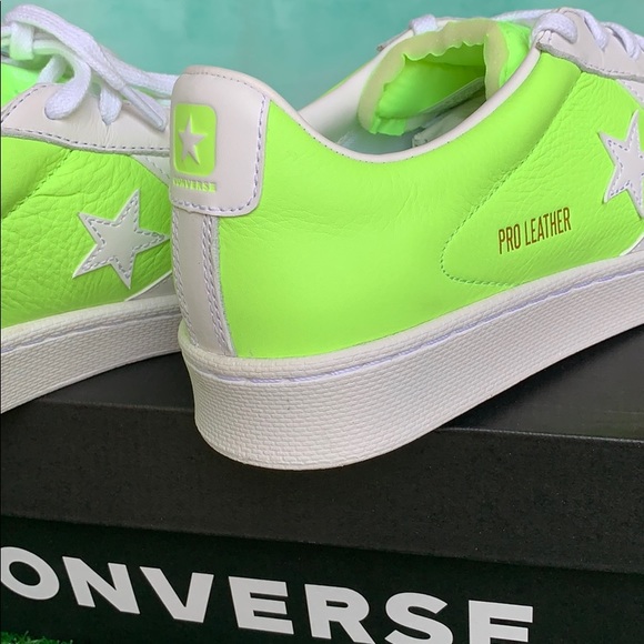 CONVERSE PRO LEATHER OX WHITE/GHOST GREEN/WHITE MN - Picture 11 of 16
